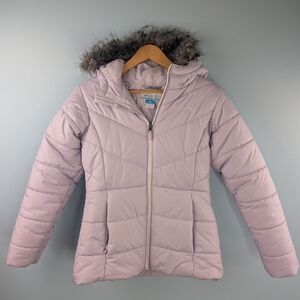 Columbia Girls Katelyn Crest Faux Fur Hooded Winter Coat Jacket - Size L 14-16